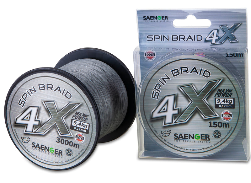 SAENGER 4 X Spin Braid Light Grey 150m