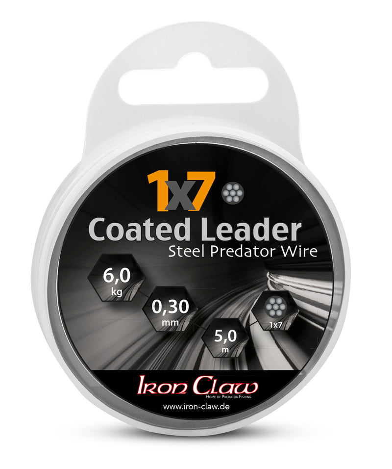 IRON CLAW 1x7 Coated Leader Black 5m