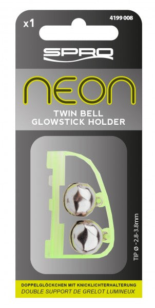Spro Neon Clip on Double Bell Holder / Aalglocke mit Knicklichthalter