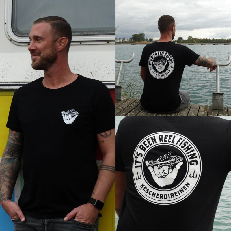 GEKESCHERT T-Shirt Reel Fishing black
