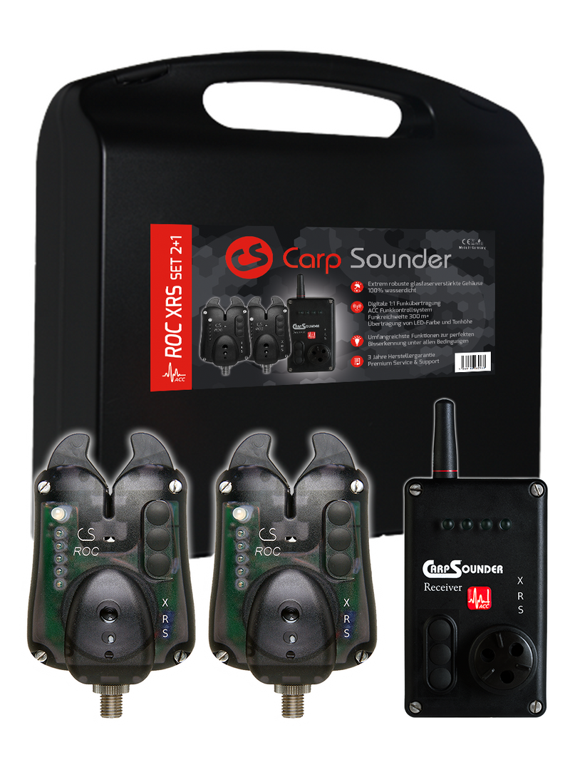 Carpsounder ROC XRS ACC Neon Black Funkset 2+1 / Digitale Funkbissanzeiger-System