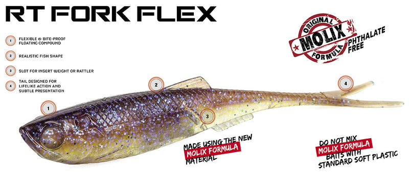 Molix RT Fork Flex Mixed Pack 1 - 12,5cm (5") / Gummifisch