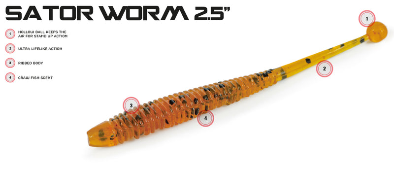 Molix Sator Worm 2,5" - Gummiköder Low Action