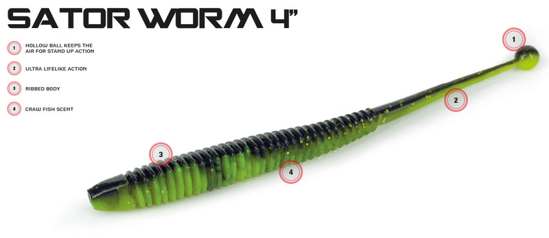 Molix Sator Worm 4" - Gummiköder Low Action
