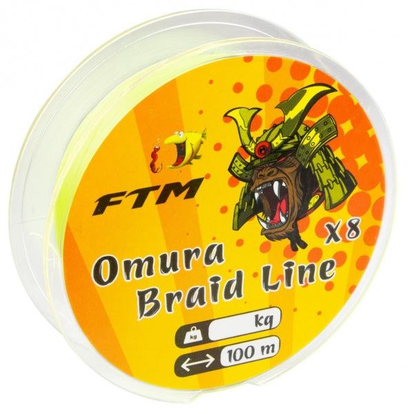 FTM Omura Braid Line gelb 3,64kg 100m / geflochtene Forellenschnur