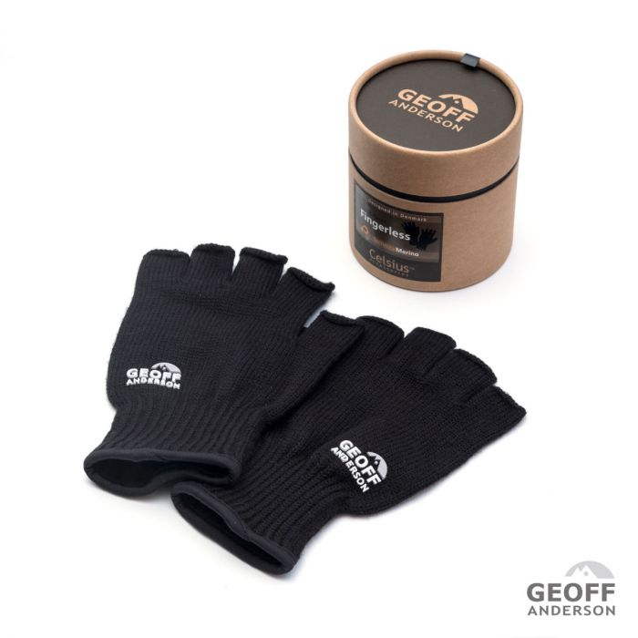 Geoff Anderson Merino Glove Fingerless W.O.L - Schwarz / Handschuhe fingerlos