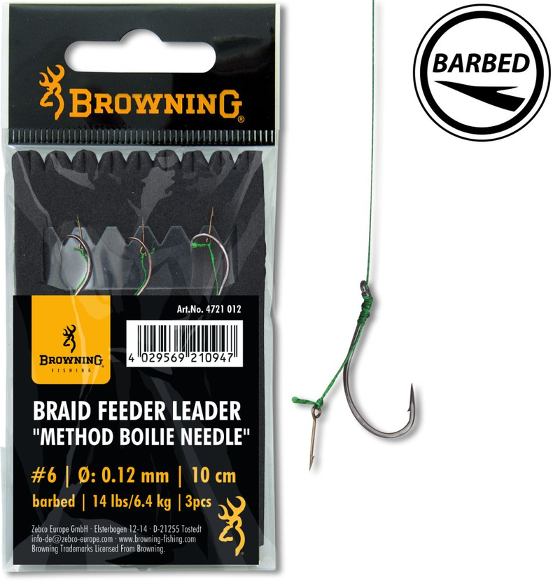 Browning Braid Feeder Leader Method Boilie Needle Bronze