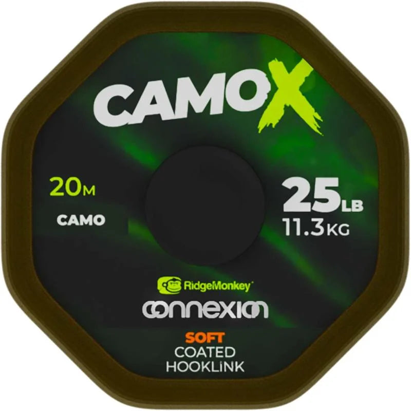 RidgeMonkey Connexion Camo X - Stiff Coated Hooklink 25LB / Karpfenvorfachmaterial