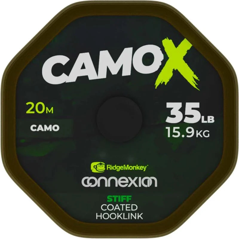 RidgeMonkey Connexion Camo X - Stiff Coated Hooklink 35LB / Karpfenvorfachmaterial