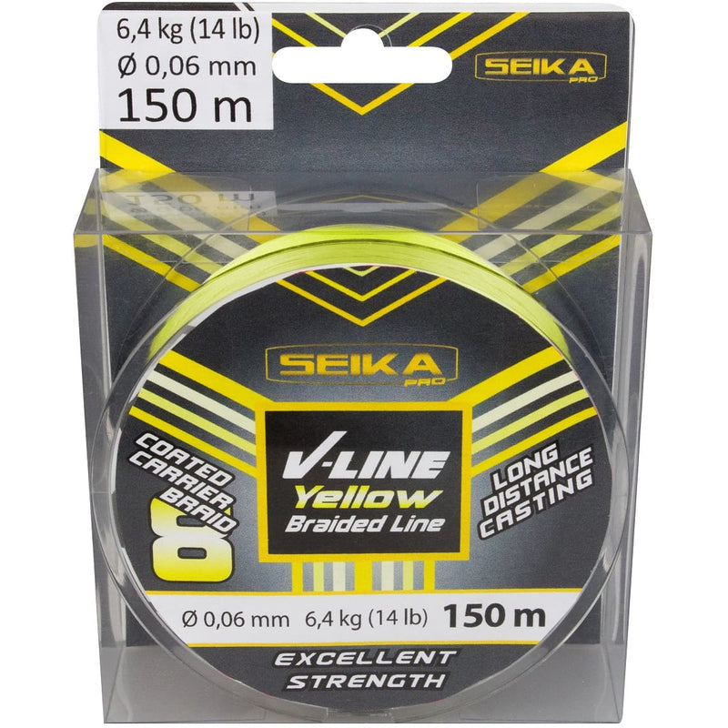 Seika Pro V-Line gelb 150m 0,06mm 6,4kg / geflochtene Schnur