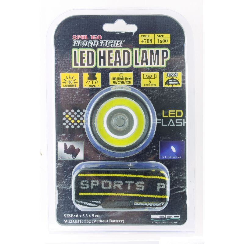 Spro LED Head Lamp SPHL 150UV / Kopflampe mit UV-Licht